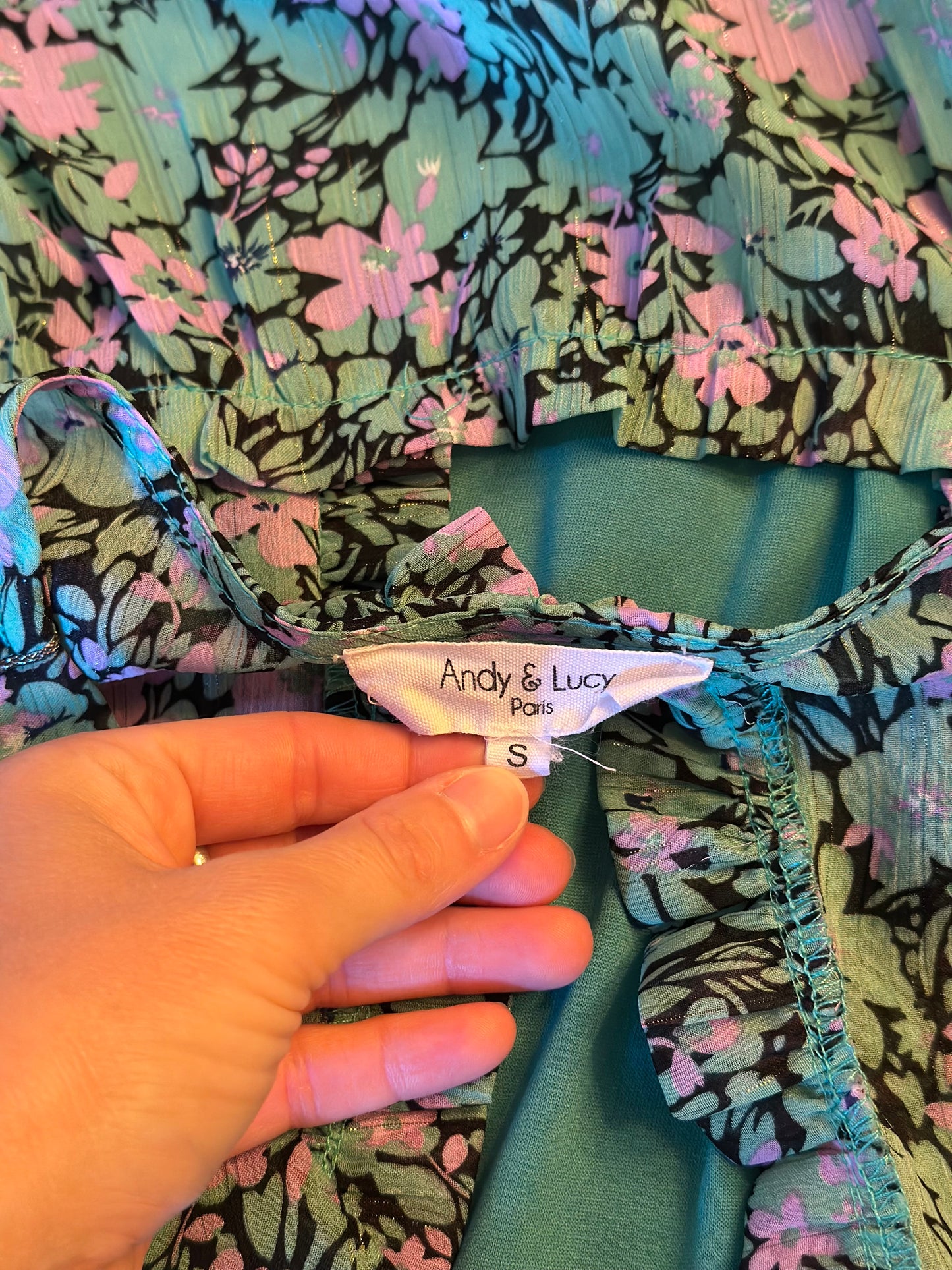 Blouse fleurie dos ouvert T.36