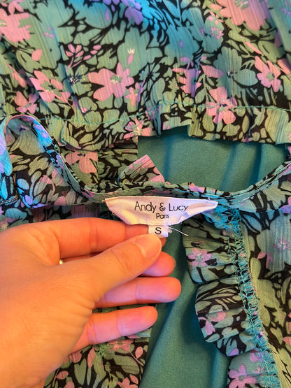 Blouse fleurie dos ouvert T.36