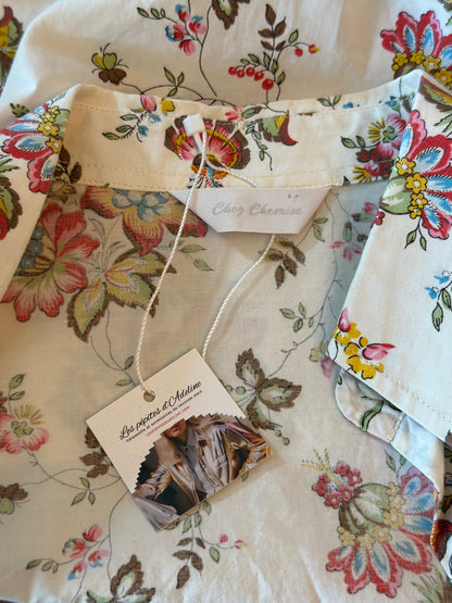 Chemise imprimé fleuri en coton T.34