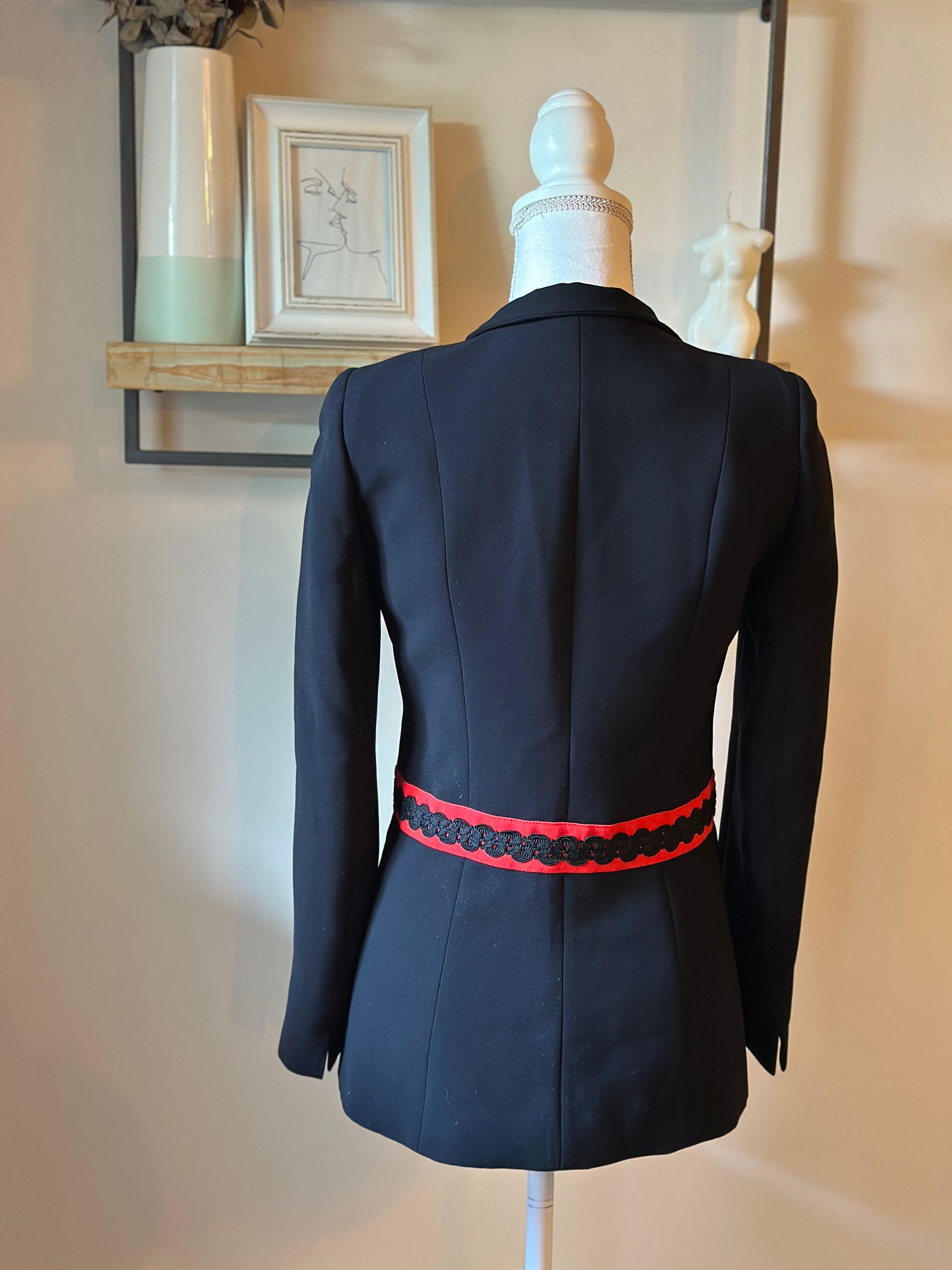Blazer noir détails rouges fabriqué en France T.34