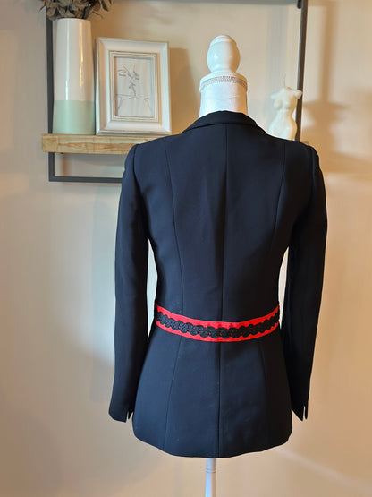 Blazer noir détails rouges fabriqué en France T.34