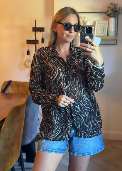Chemise fluide imprimé zébré IKKS taille 42 comme neuve