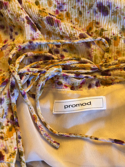 Robe longue fleurie T.42 – dos croisé réglable & doublée
