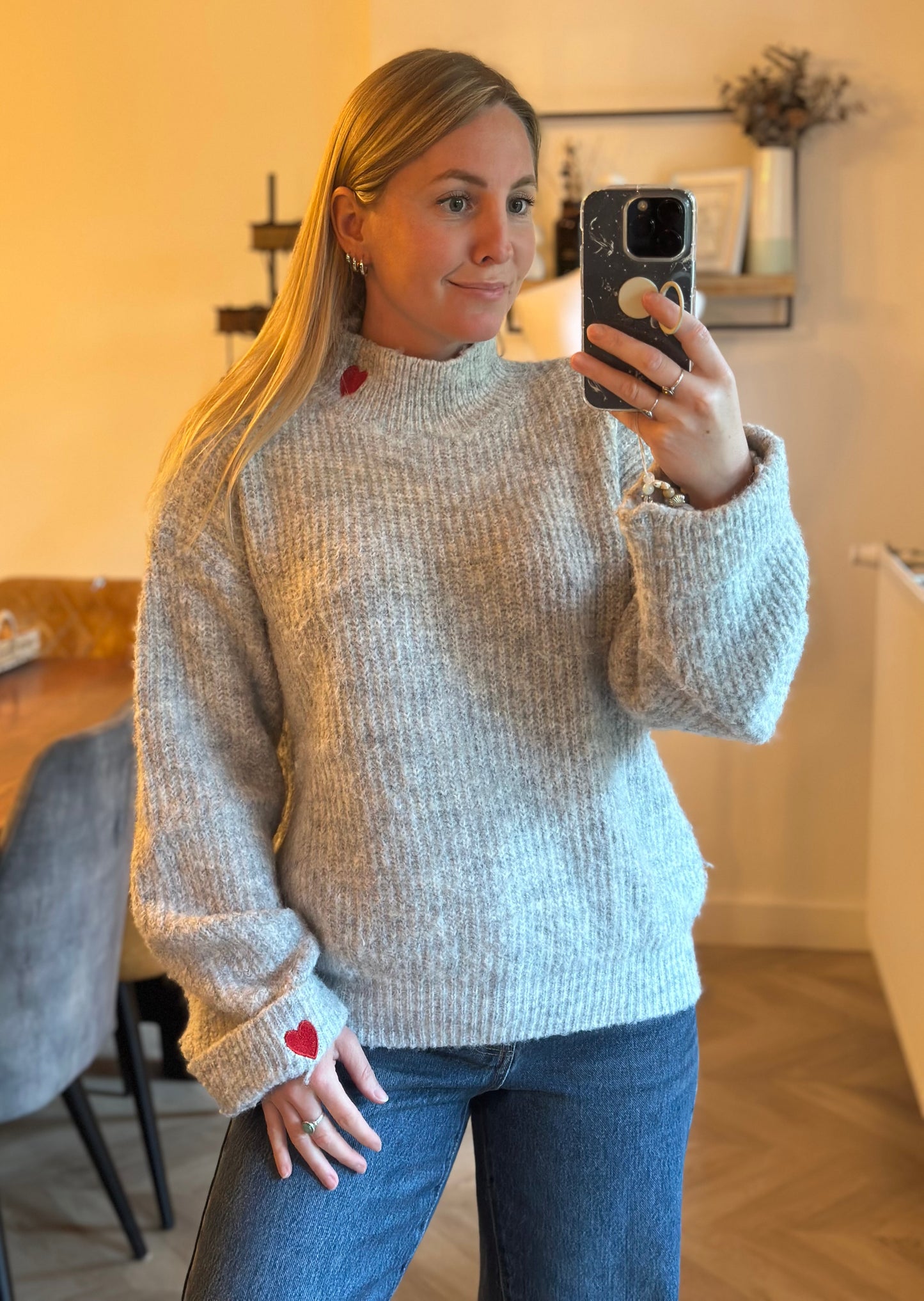 Pull col montant uni laine T.U