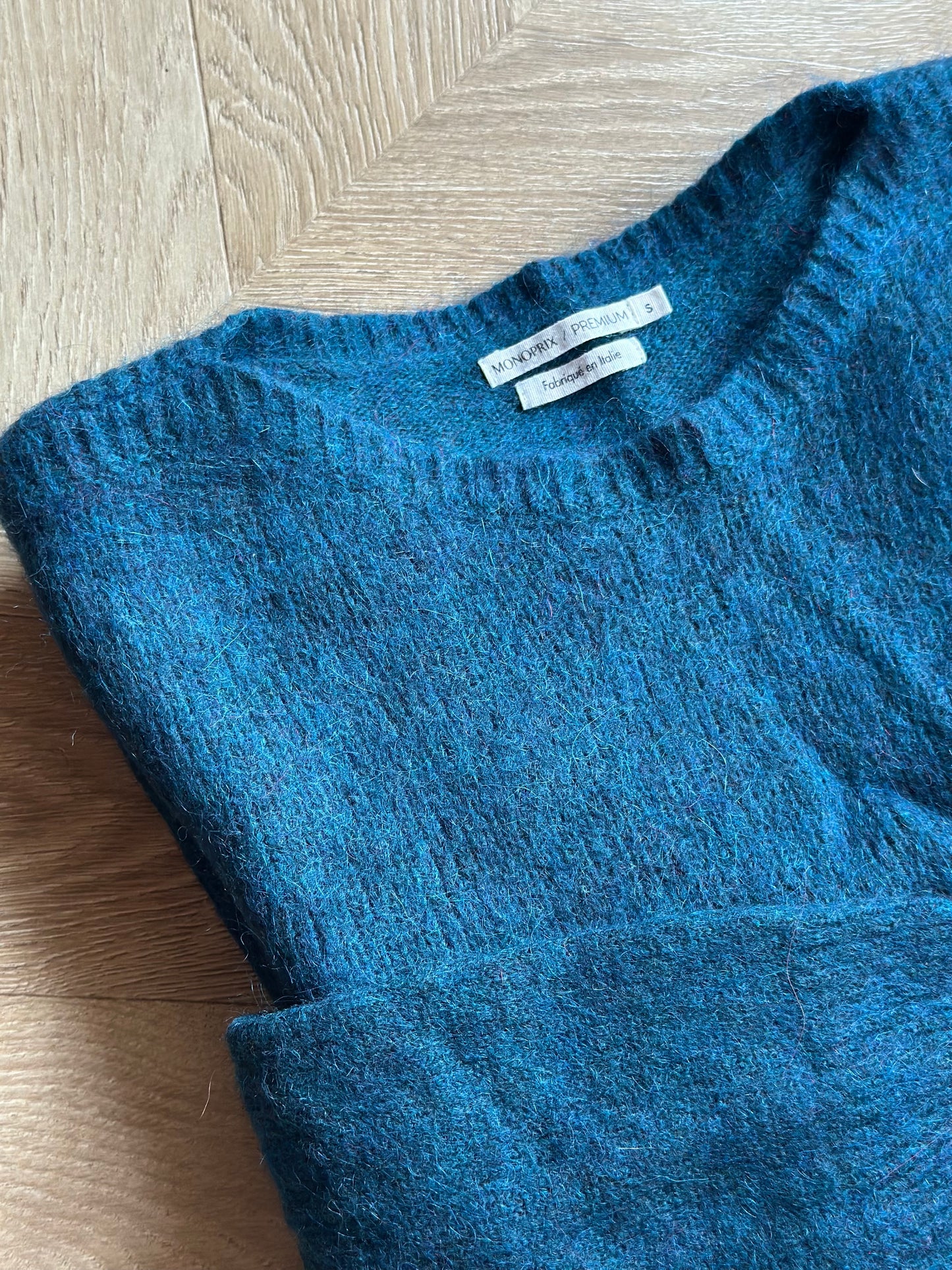 Pull maille duveteuse alpaga & cachemire T.36