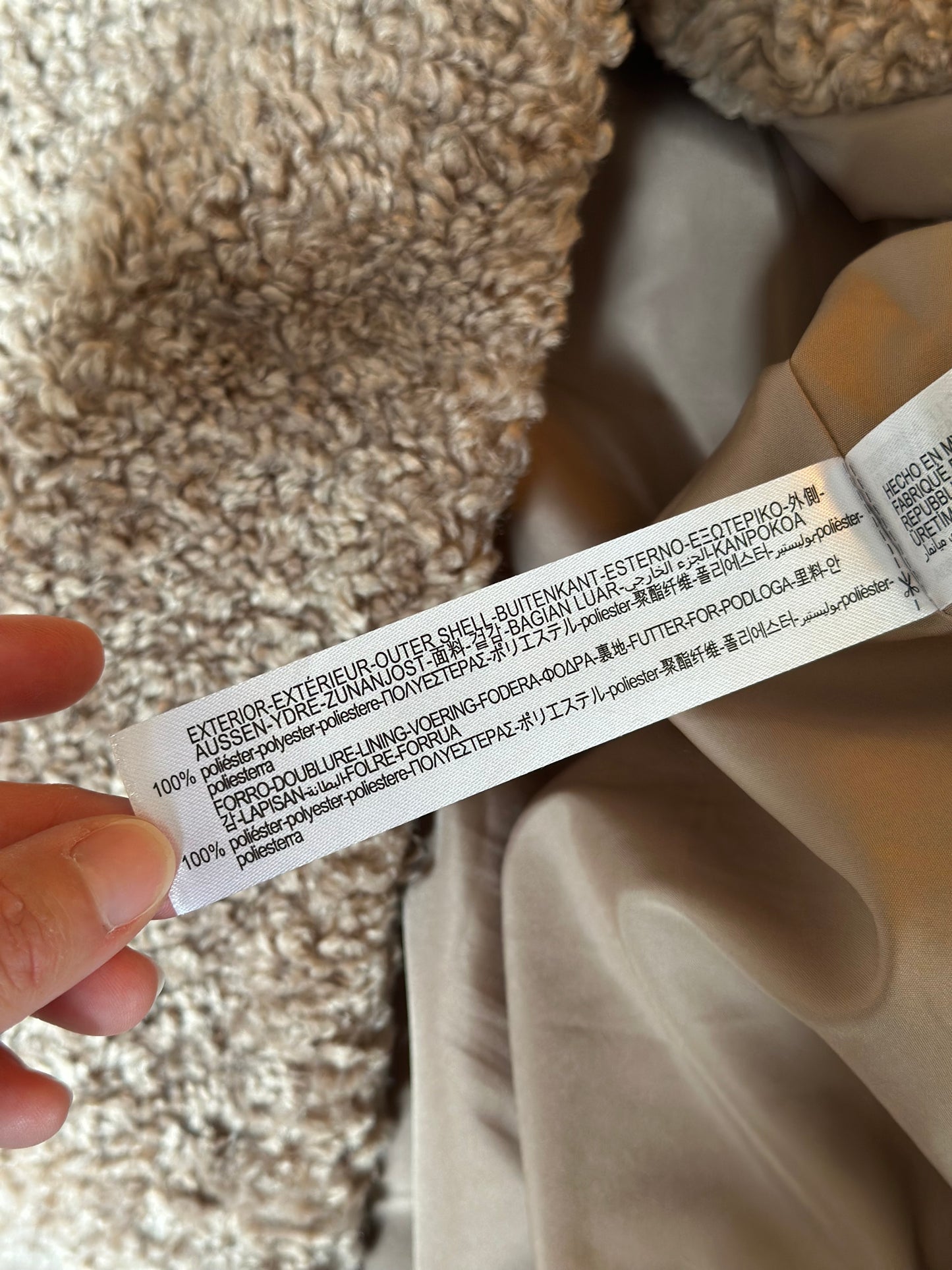 Manteau beige foncé noir mi-long T.34 oversize
