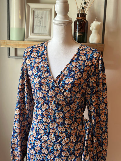 Robe portefeuille imprimé fleuri T.40