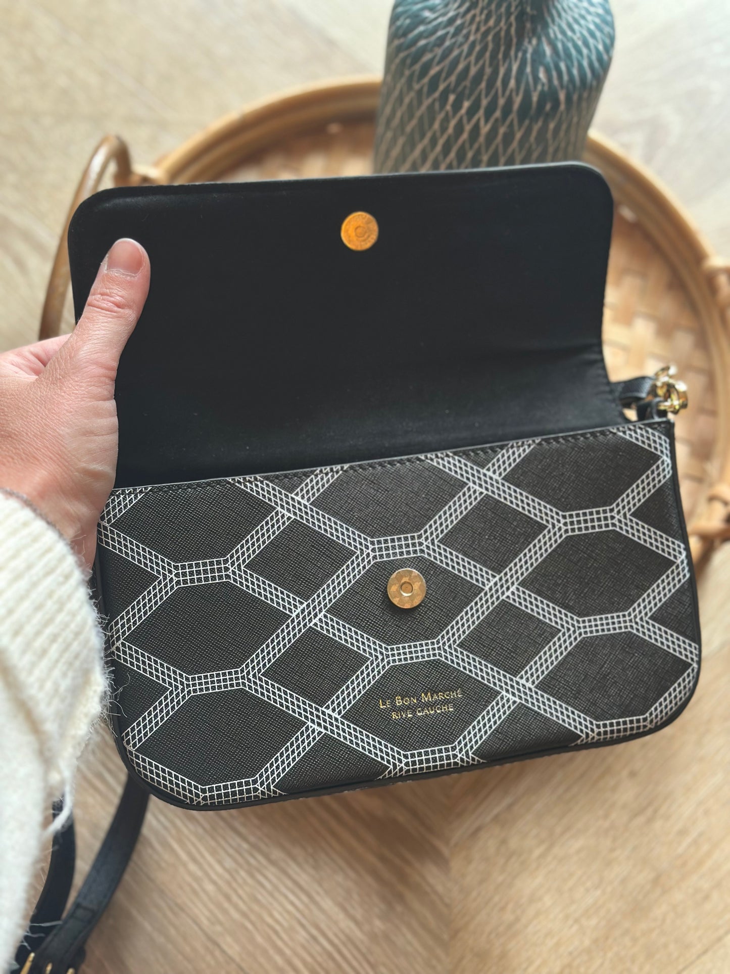 Sac bandoulière motif géométrique