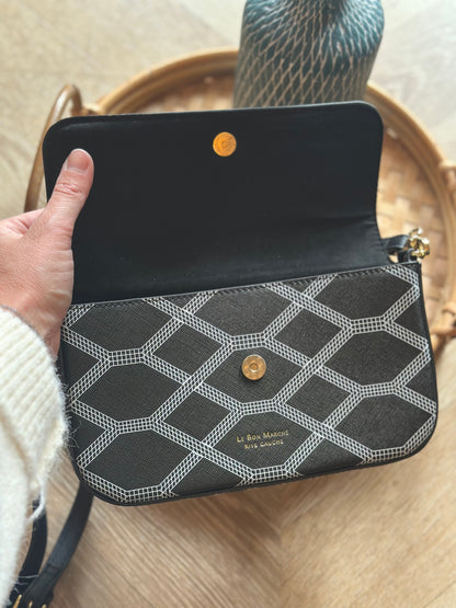 Sac bandoulière motif géométrique