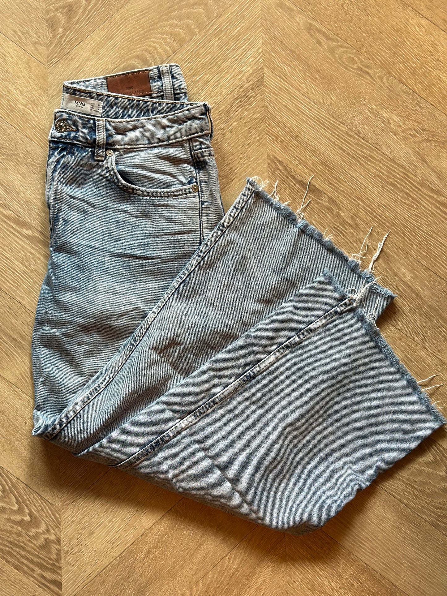 Jean bleu clair à jambes larges modèle Culotte, T.38