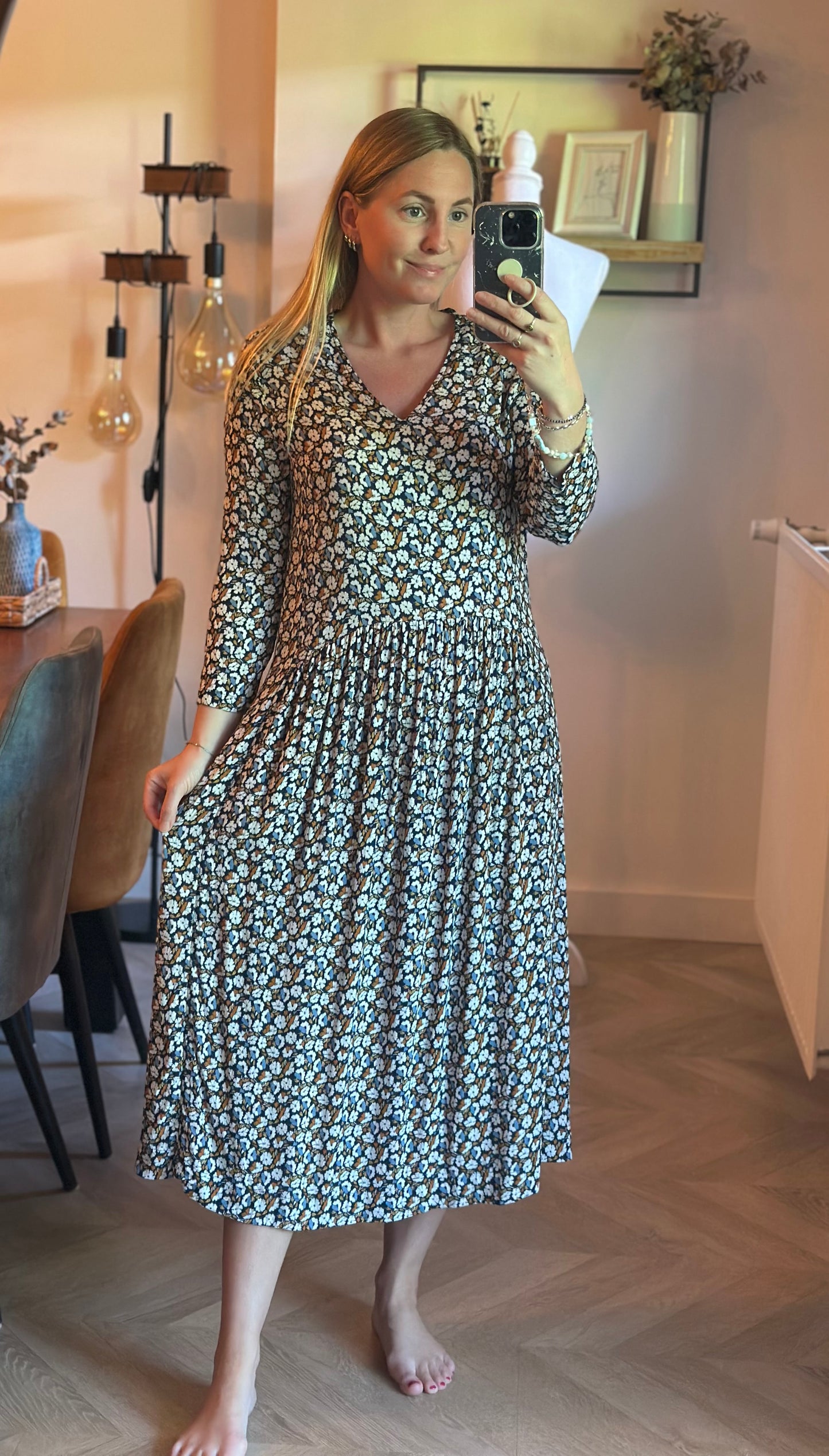Robe longue fluide fleurie T.40