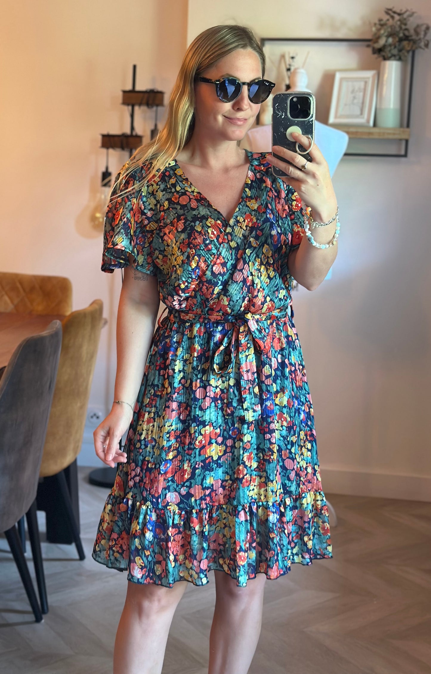 Robe fleurie multicolore T.36/38