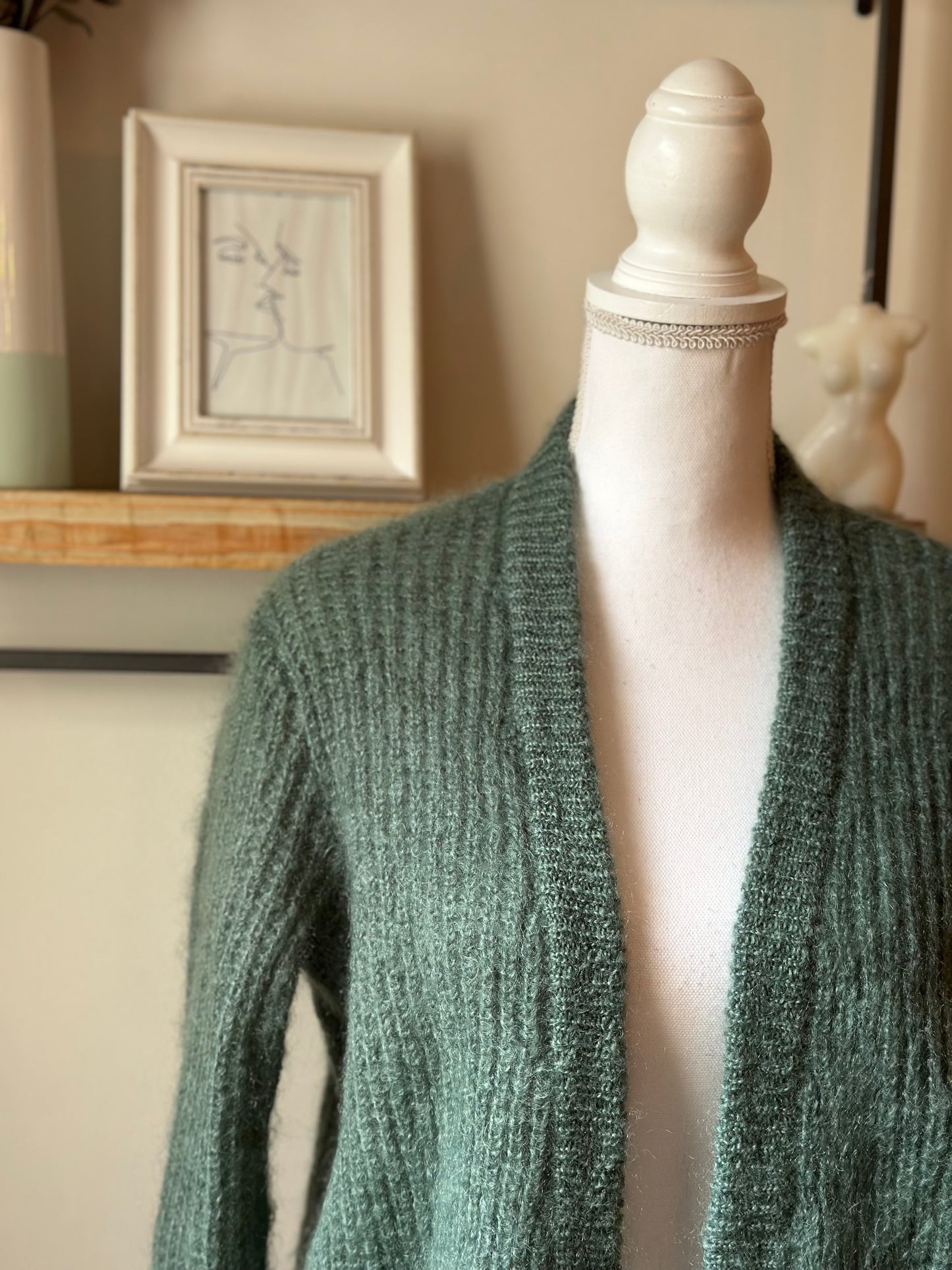 Gilet Delise vert clair mohair laine T.36