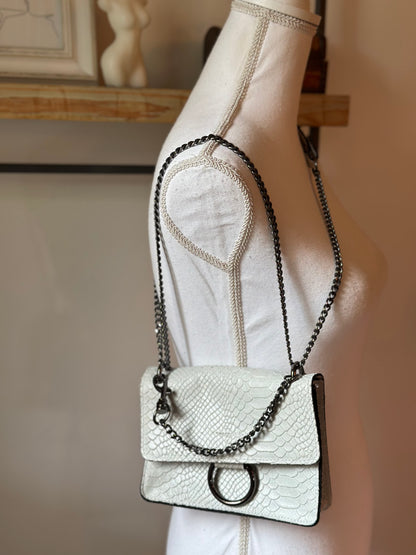 Sac à bandoulière en cuir blanc en cuir fabriqué en Italie