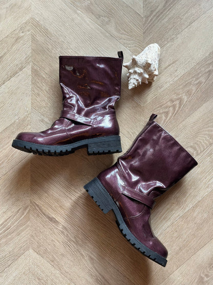 Bottines biker bordeaux P.39