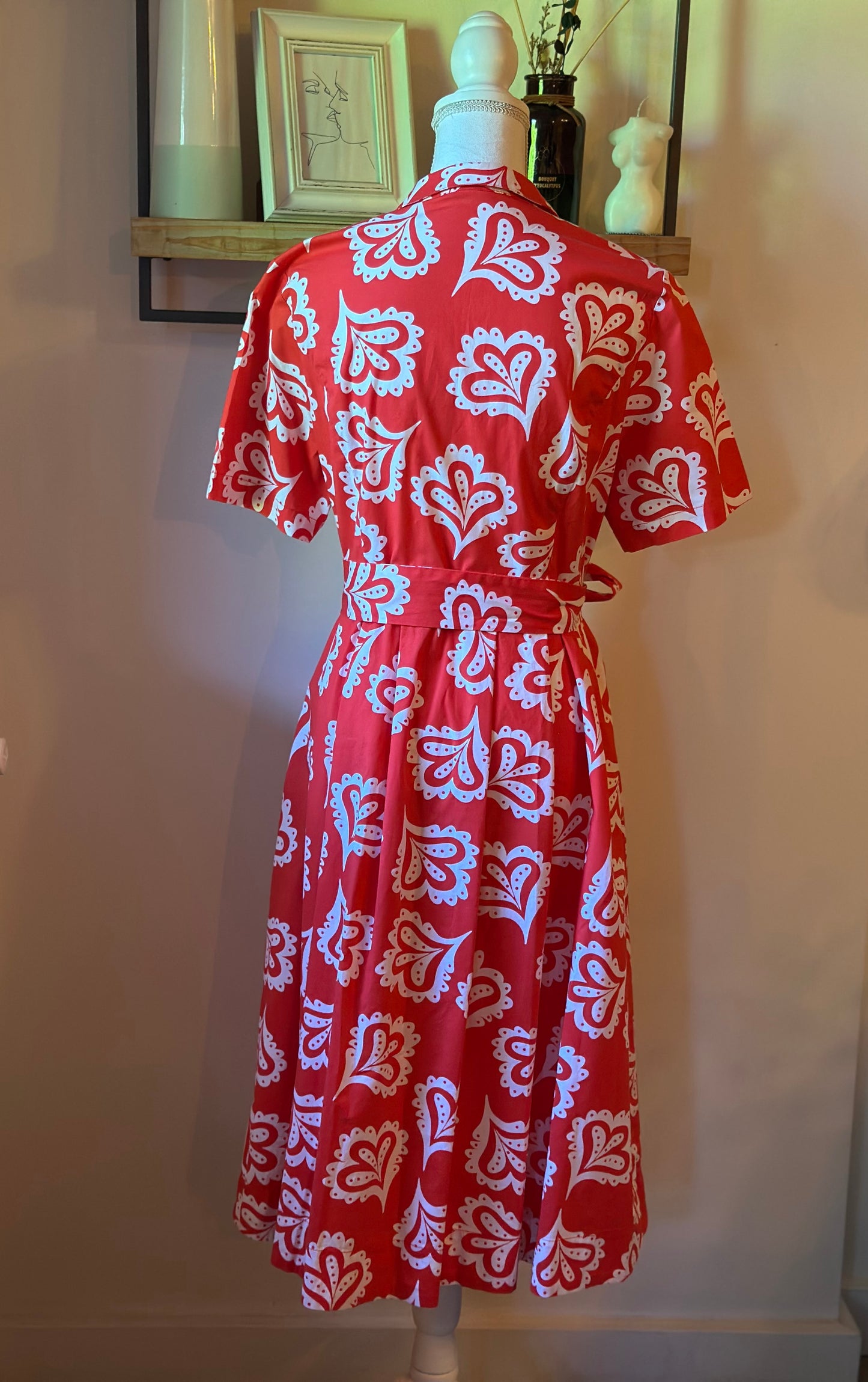 Robe midi imprimé rouge T.40