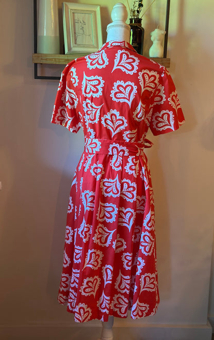 Robe midi imprimé rouge T.40
