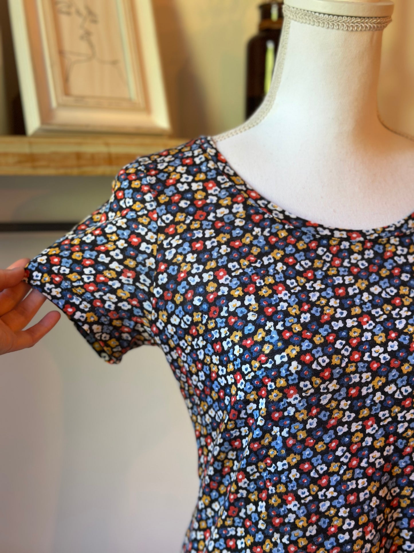 T-shirt fleuri en lin & Tencel T.38