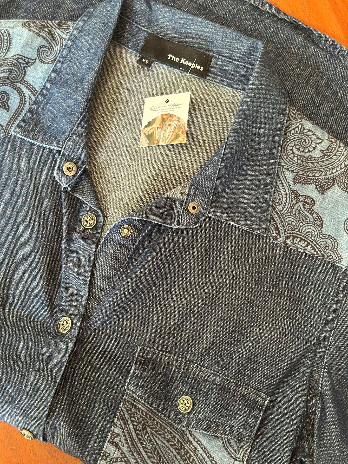 Chemise en jean motif cachemire T.34