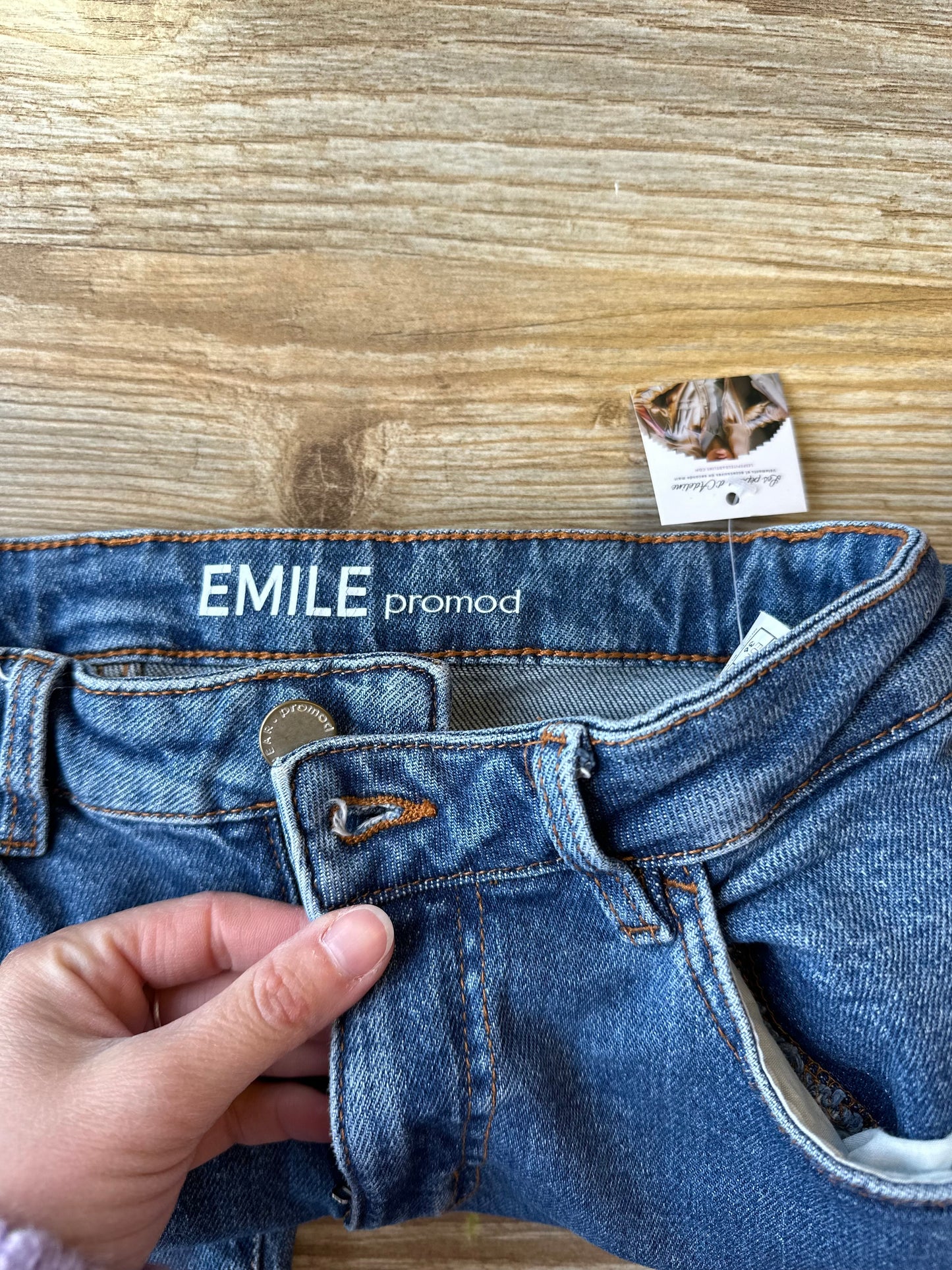 Jean skinny, bleu, taille haute modèle Émilie T.36