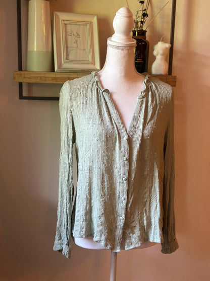 Blouse vert sauge plumetis T.40