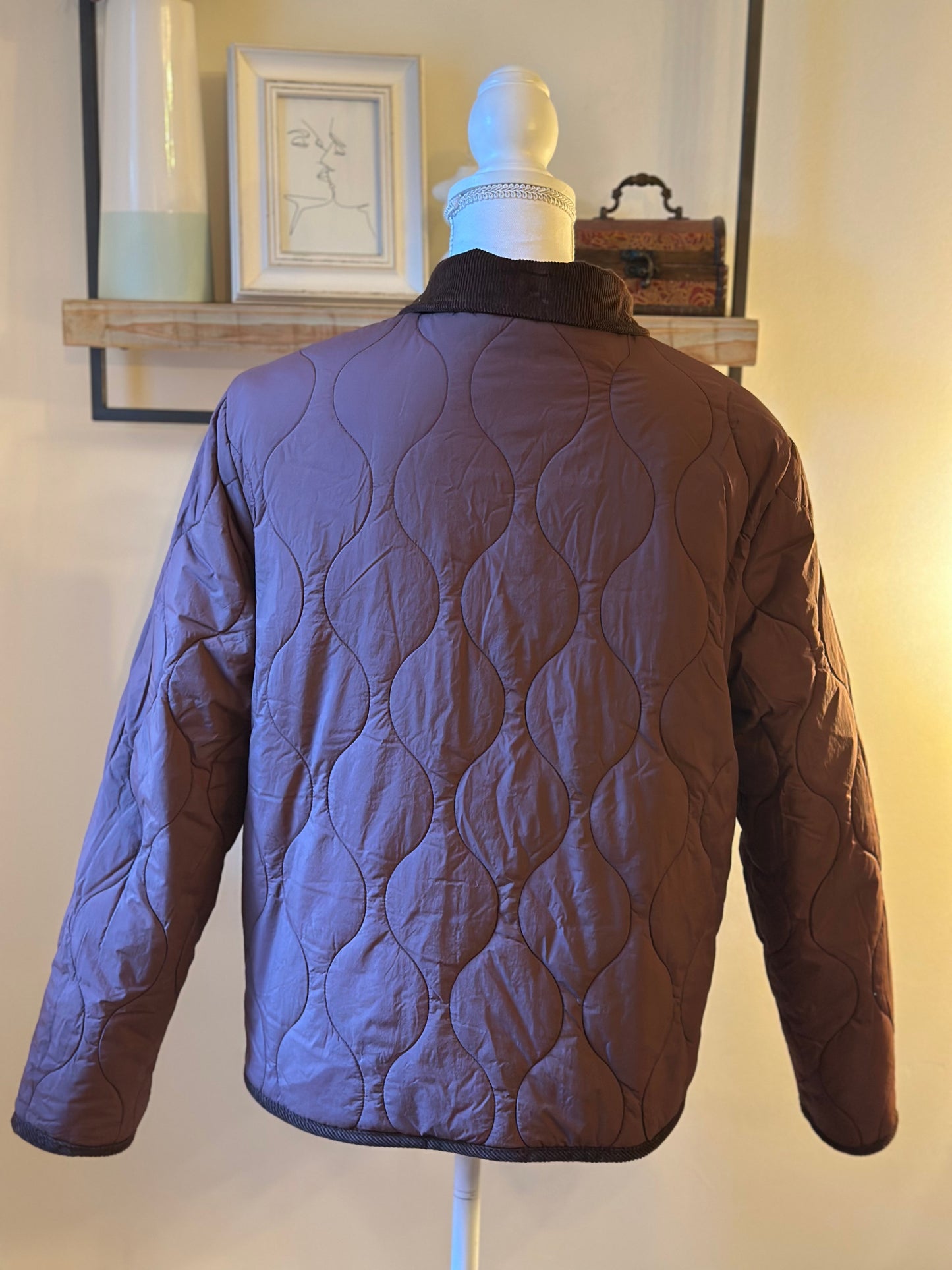 Veste chaude réversible effet moutonné imprimé – modèle réversible T.36