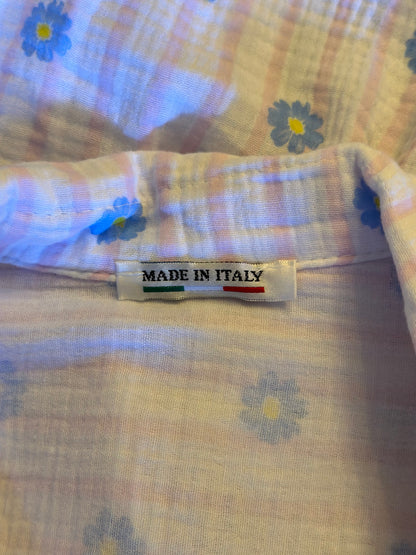 Ensemble 2 pièces imprimé fleurs en gaze de coton Made in Italy T.U