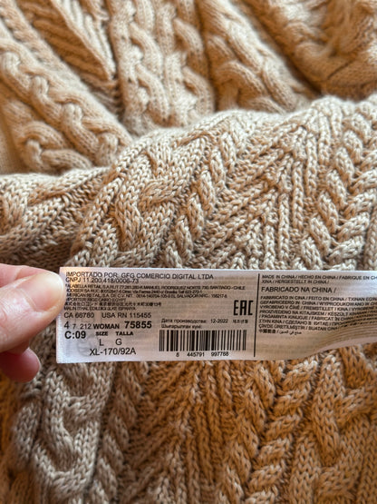 Cardigan/Gilet maille torsadée beige T.40