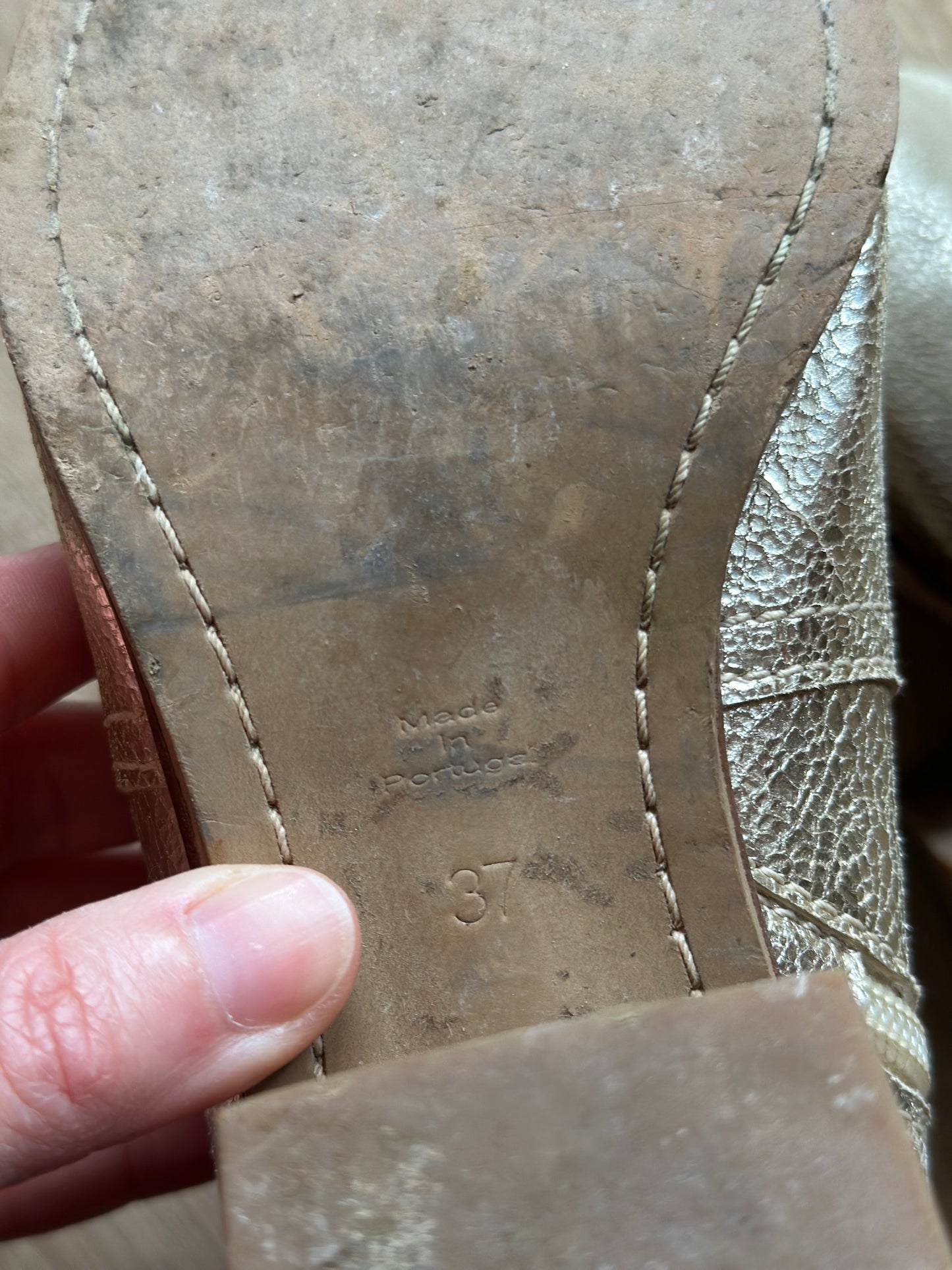 Bottines cuir doré – fabriquées au Portugal T.37