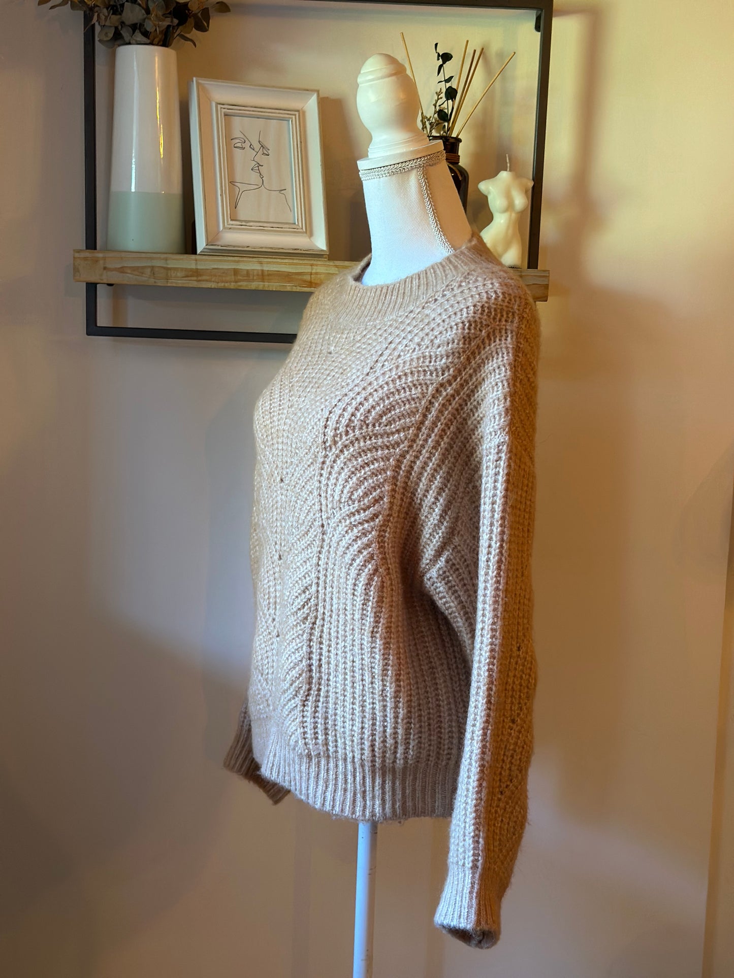 Pull maille torsadée T.36 oversize