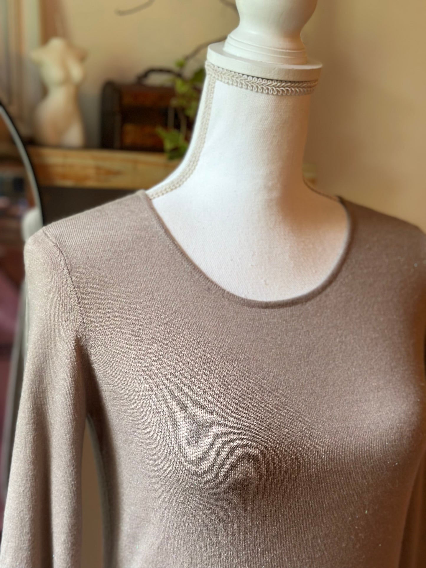 Pull fin beige argenté T.36