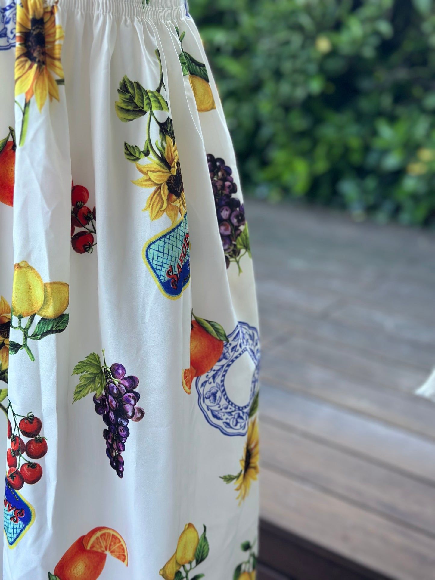 Robe d’été mi-longue imprimé fruits colorés T.36