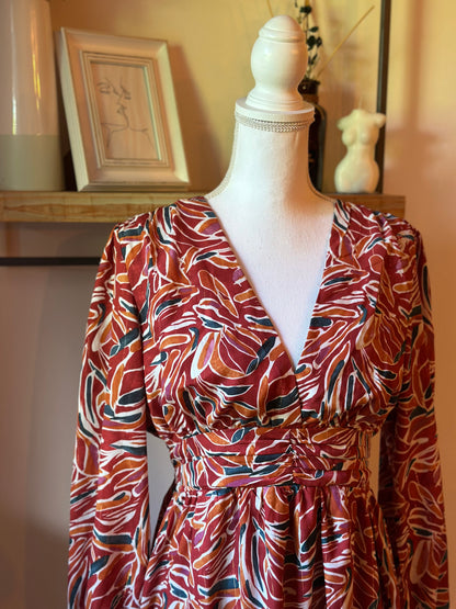 Robe imprimé feuillage T.40