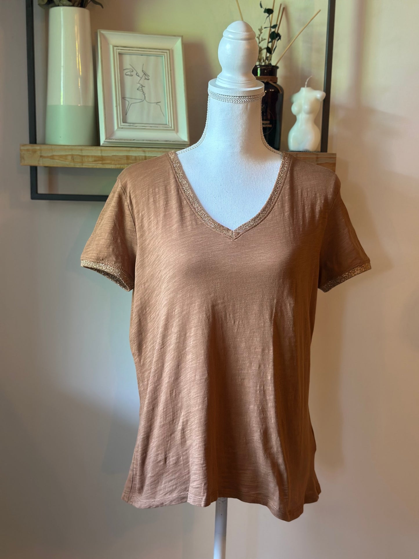 T-shirt Sora camel irisé – Taille M