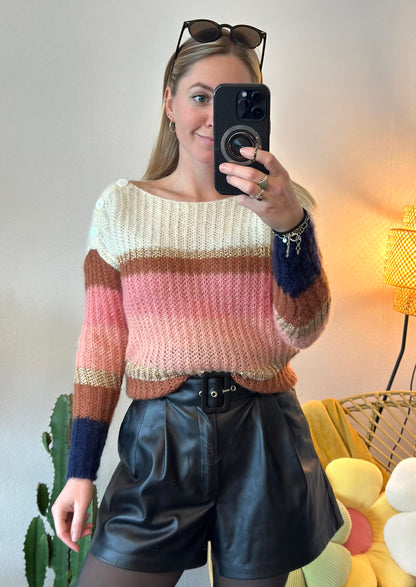 Pull modèle "Tonia" en maille colorée laine T.34