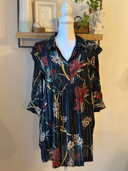 Robe midi fluide imprimé fleuri - Modèle Paprika T.36