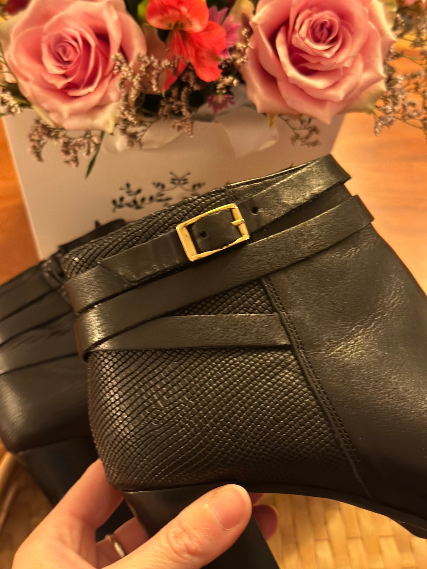 Bottines cuir noires P.38