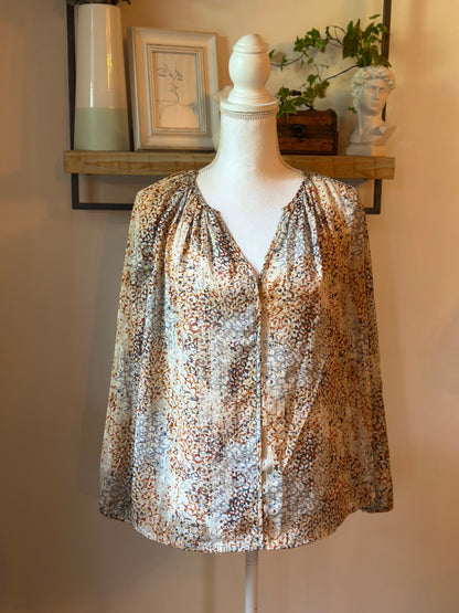 Blouse fluide imprimé abstrait T.36 oversize
