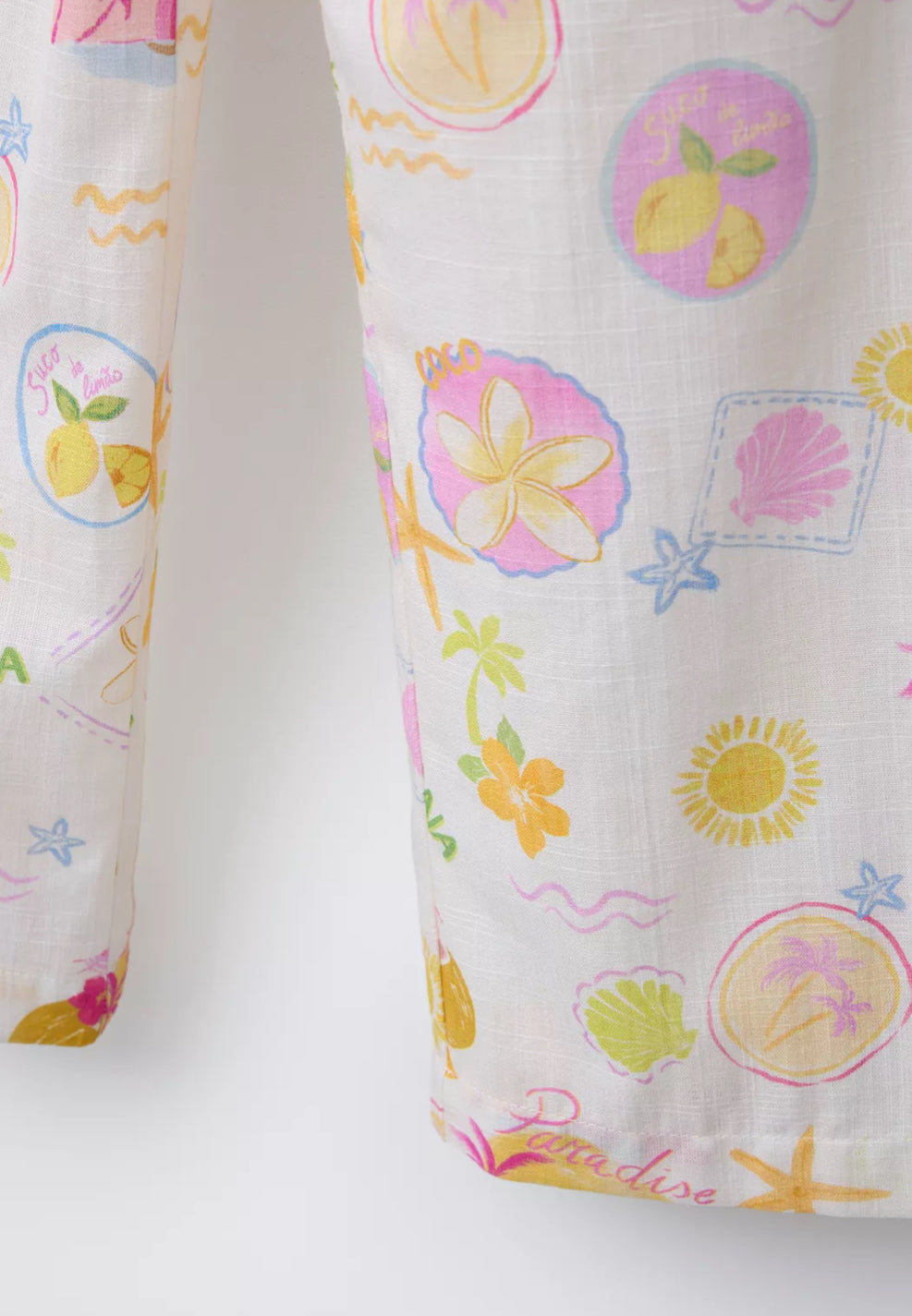 Pantalon jambes larges imprimé tropical – Neuf T.34