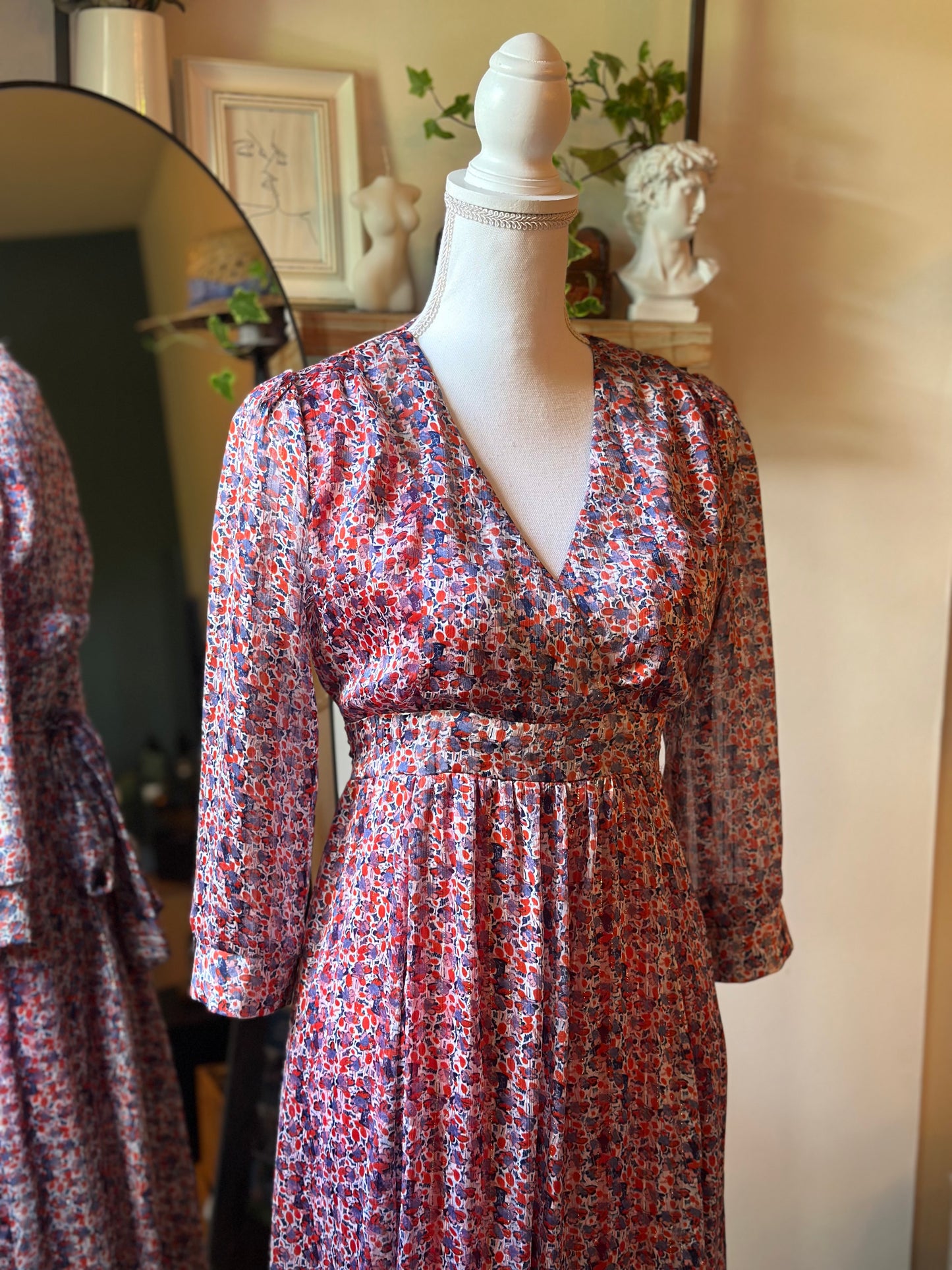 Robe longue fleurie multicolore T.36