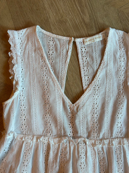 Blouse brodée anglaise blanche en coton T.36