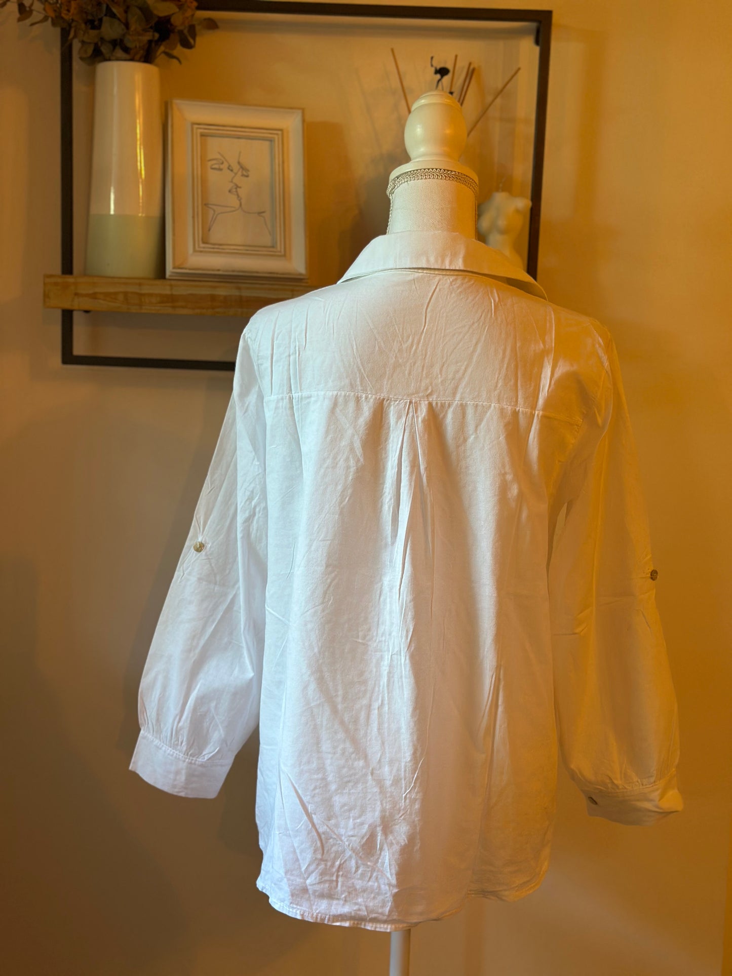 Chemise blanche broderie anglaise en coton Made in Italy T.U