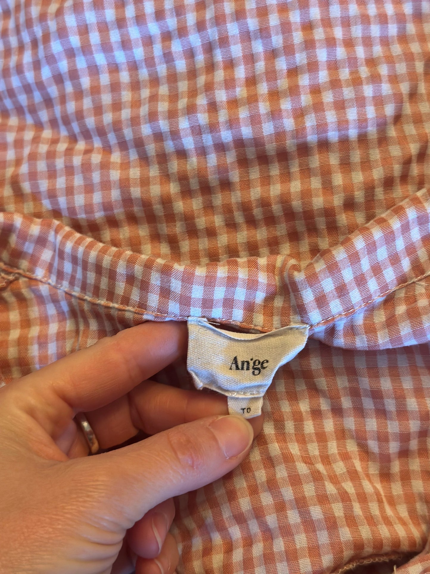 Chemise vichy rose coton fluide oversize T.34/36/38