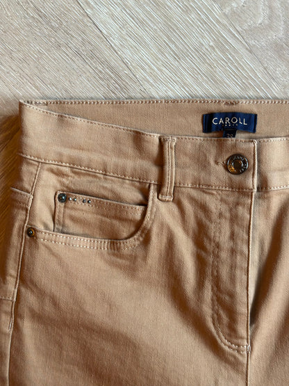 Pantalon flare beige coton stretch T.38