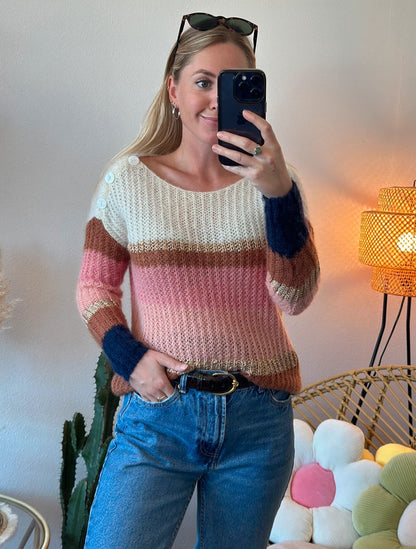 Pull modèle "Tonia" en maille colorée laine T.34