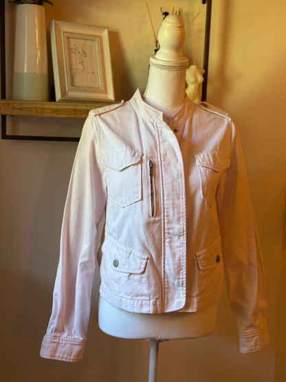 Veste saharienne en jean rose poudré IKKS T.36
