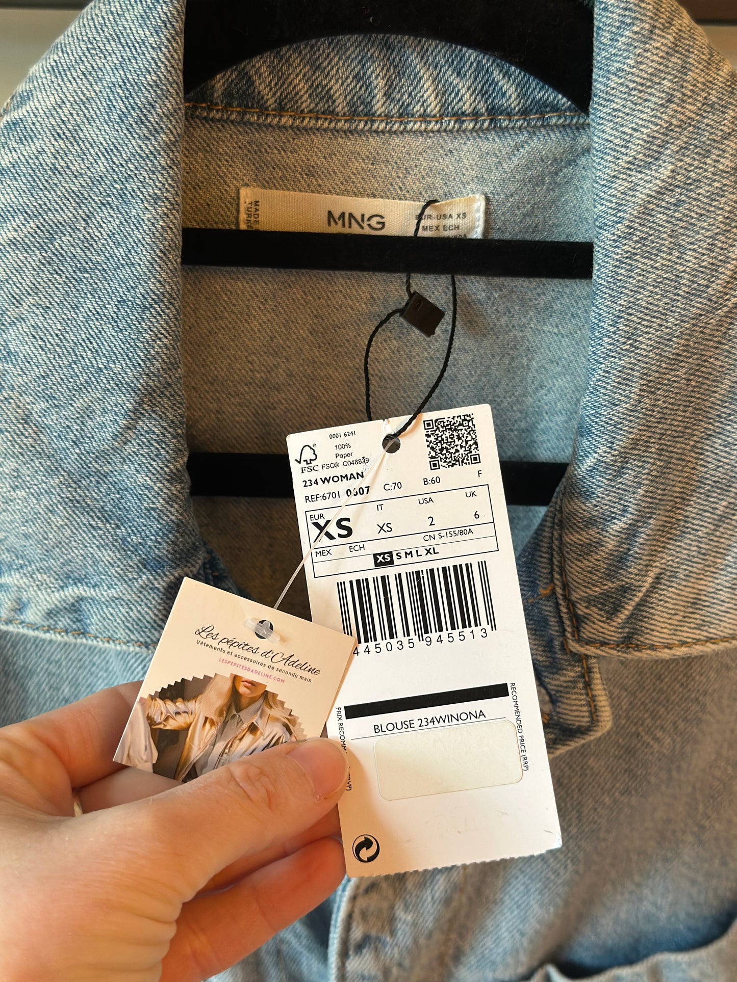 Combinaison en jean bleu neuve T.34