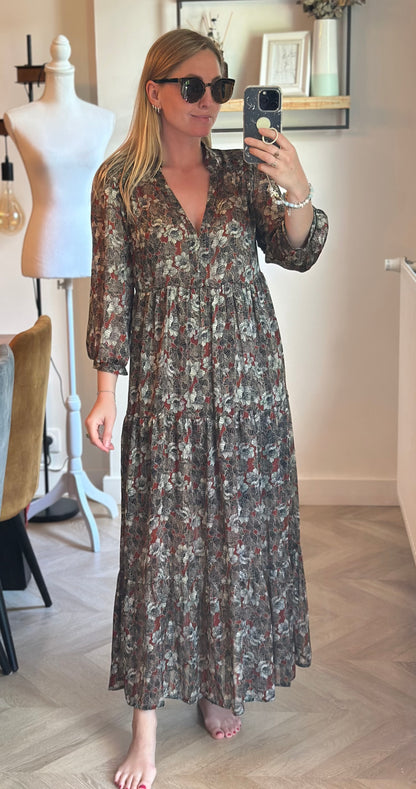 Robe longue fluide imprimé fleuri T.36