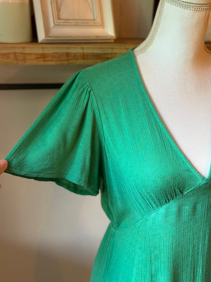 Robe midi Jet verte jacquard T.36