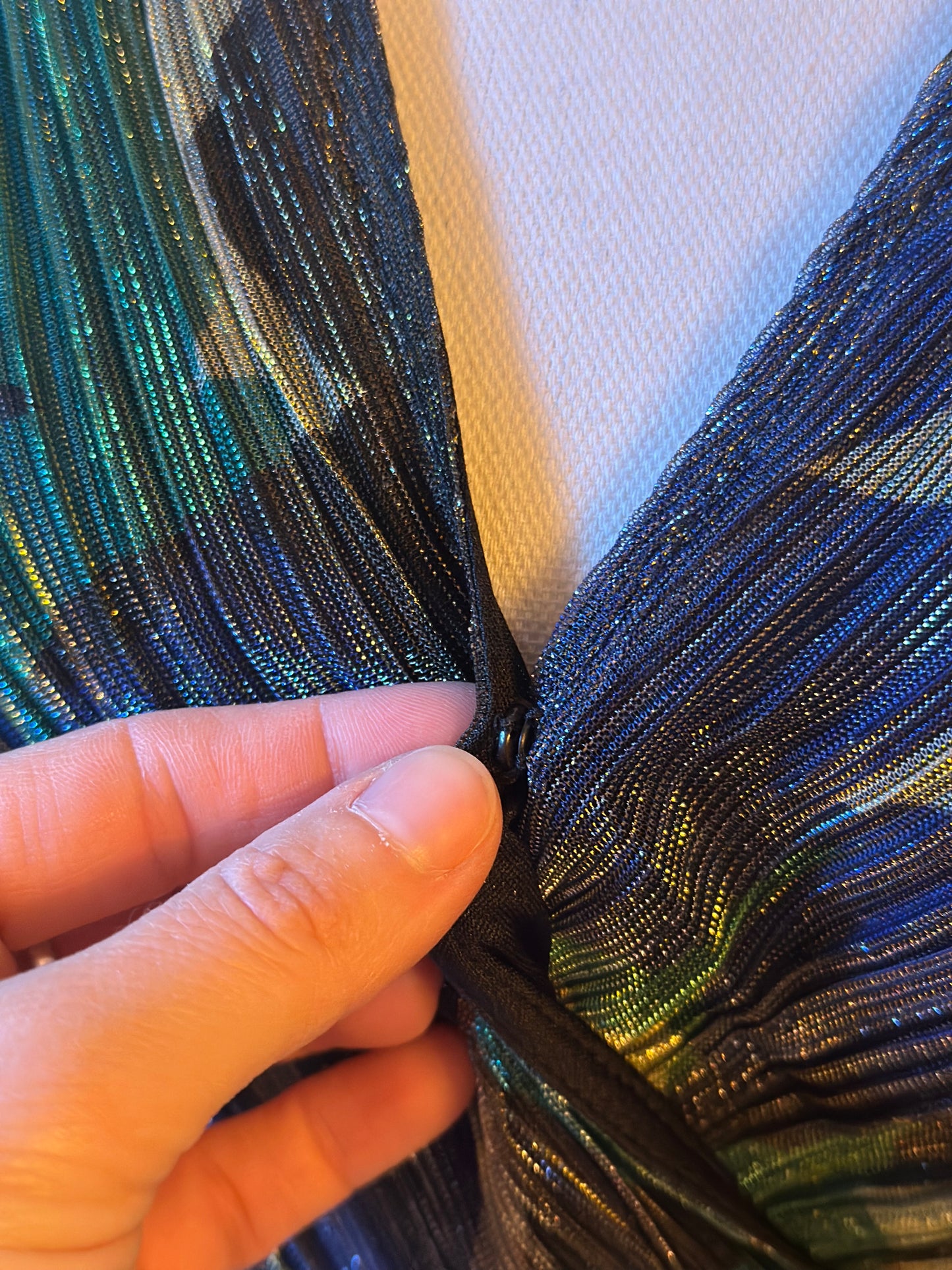 Robe plissée imprimée à fils brillants T.36